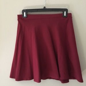 Lily White Skater Skirt (Gray and Burgundy)